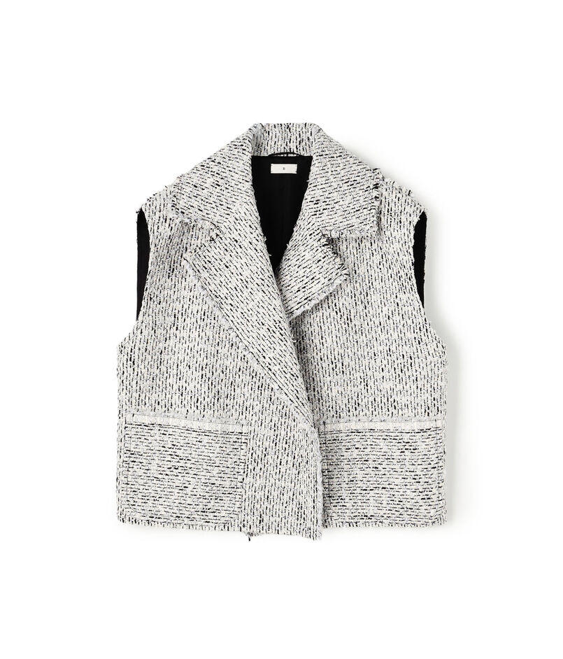 モノトーンツイード ワイドカラージレ