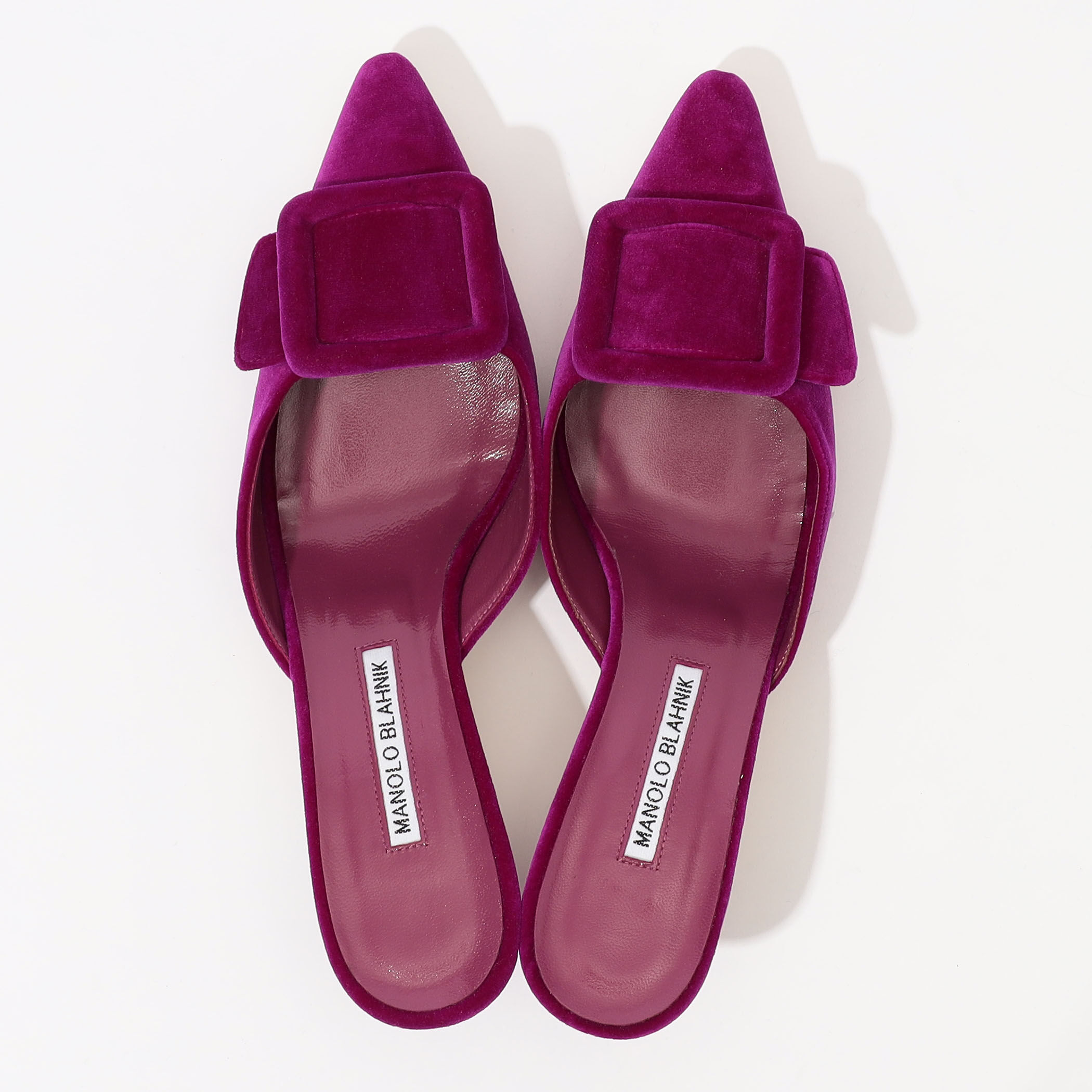 Manolo Blahnik♡ミュール ベルベット♡ MANOLO BLAHNIK Maysale 50 ベルベット ミュール バックル付き