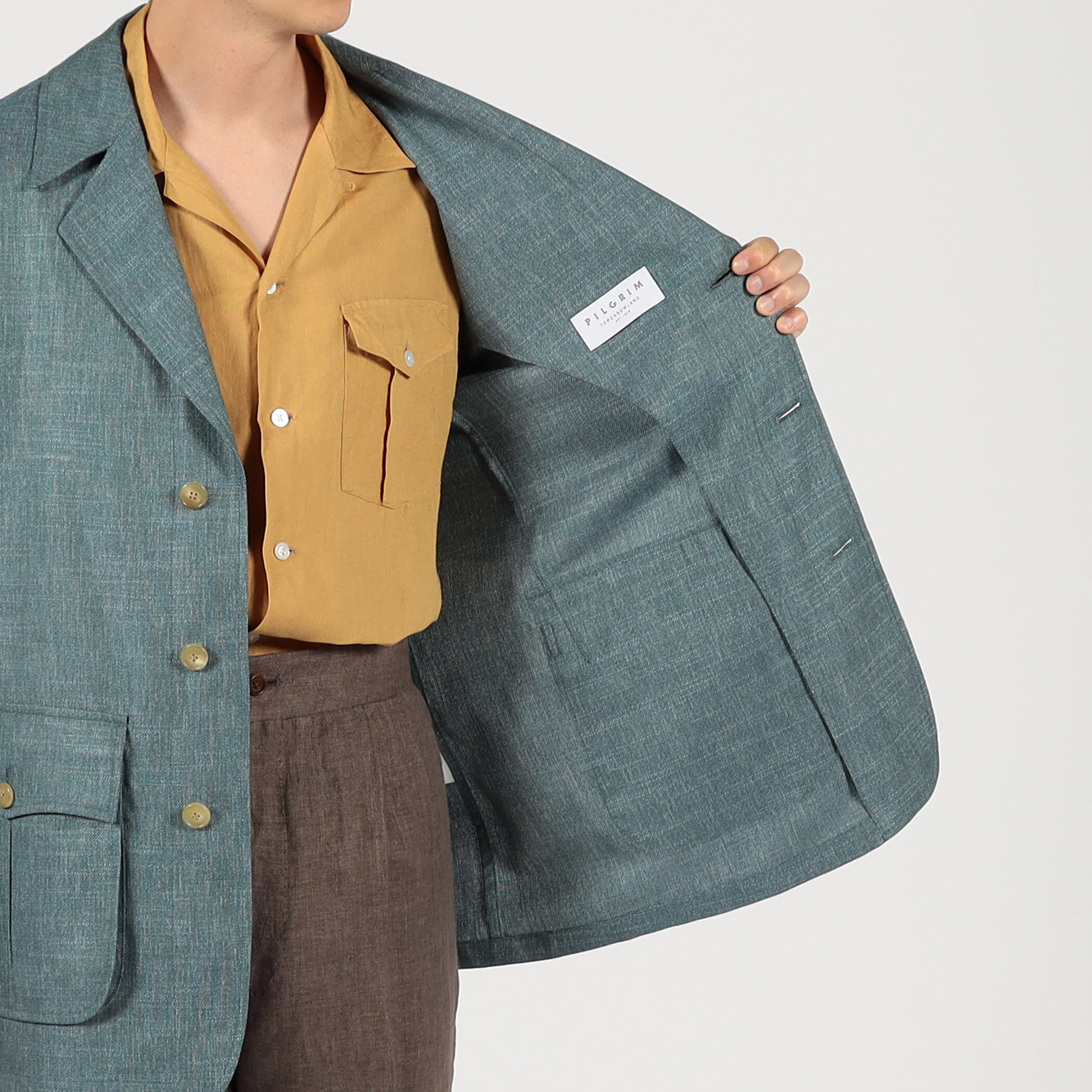 バンブーシルクコットン サファリジャケット HAVANA DORMEUIL