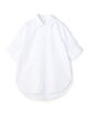 コットンレーヨン ホワイトドットハーフスリーブシャツ