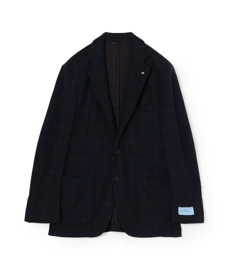 Belvest ウール ウィンドウペーン シングルブレステッド2Bジャケット