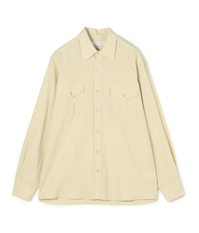 シルクタフタ ダブルポケット レギュラーカラーシャツ