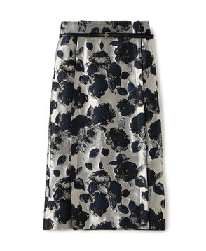 フラワージャカード サイドベントIラインスカート