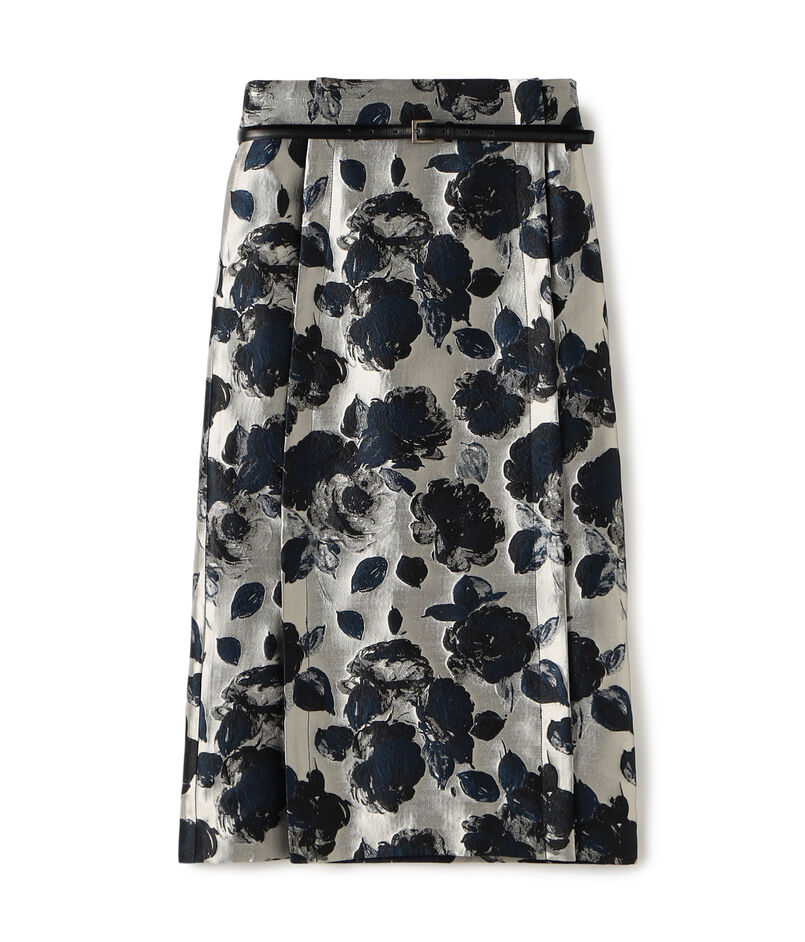 フラワージャカード サイドベントIラインスカート