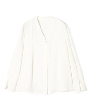 マットサテン Vネックブラウス