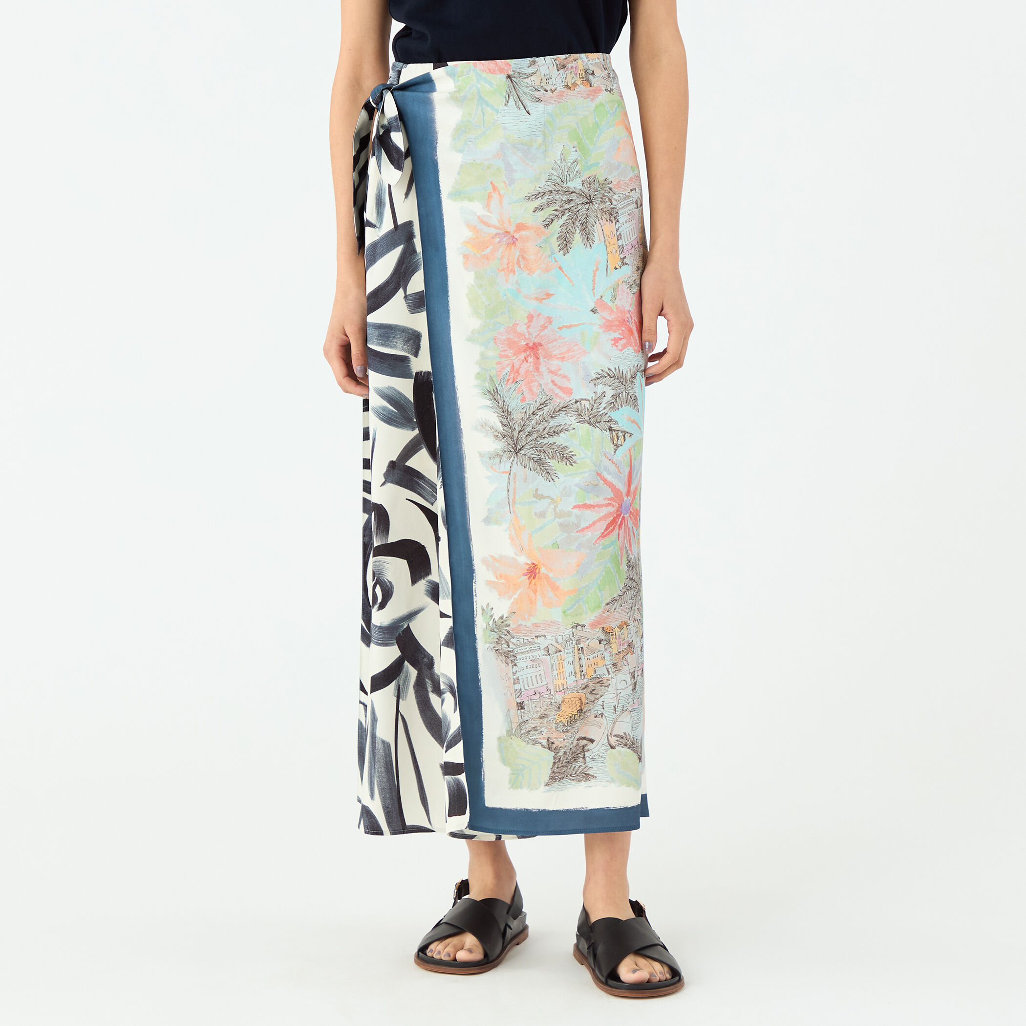 スカーフプリント ラップマキシスカート｜トゥモローランド 公式通販