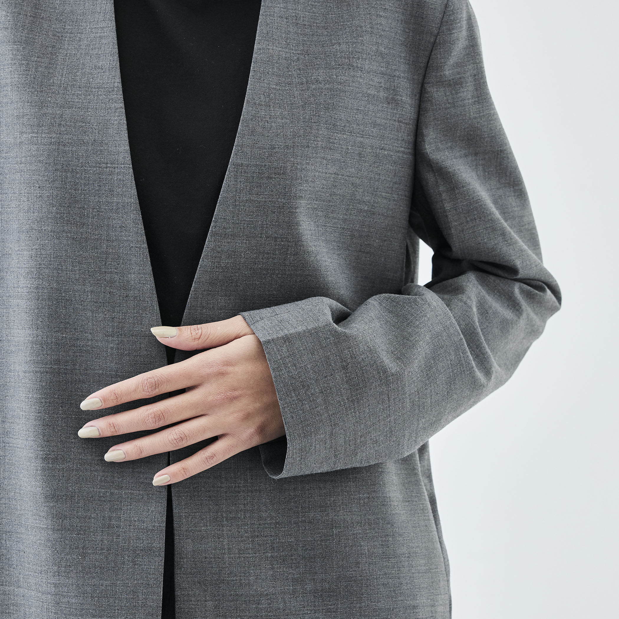 WEB先行予約】Super140'sトロピカルウール ノーカラージャケット