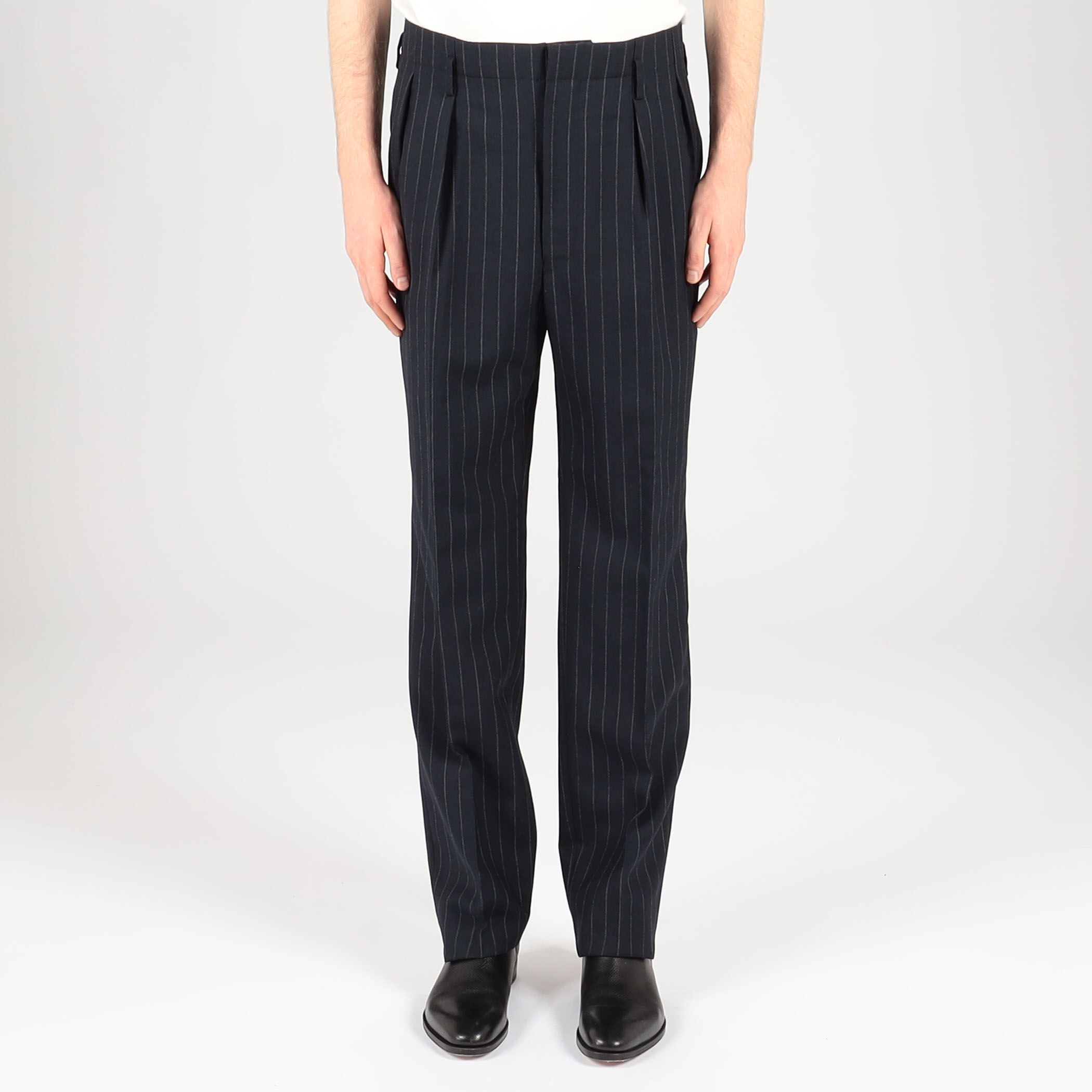 FUMIYA HIRANO EDWARD ウール 2プリーツトラウザーズ