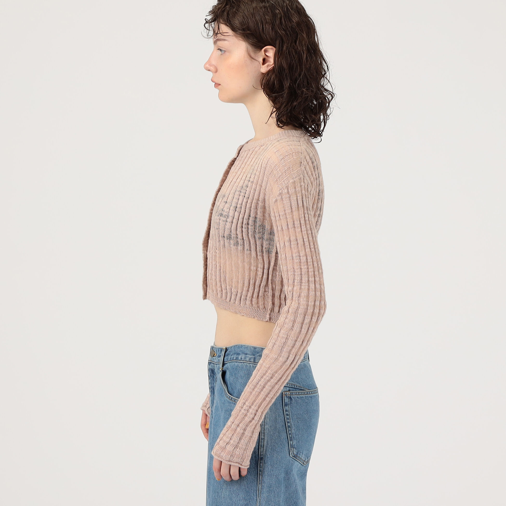 Acne Studios シアーコットンラインカーディガン Acne Studios FN-WN-KNIT000585 シアーリブカーディガン