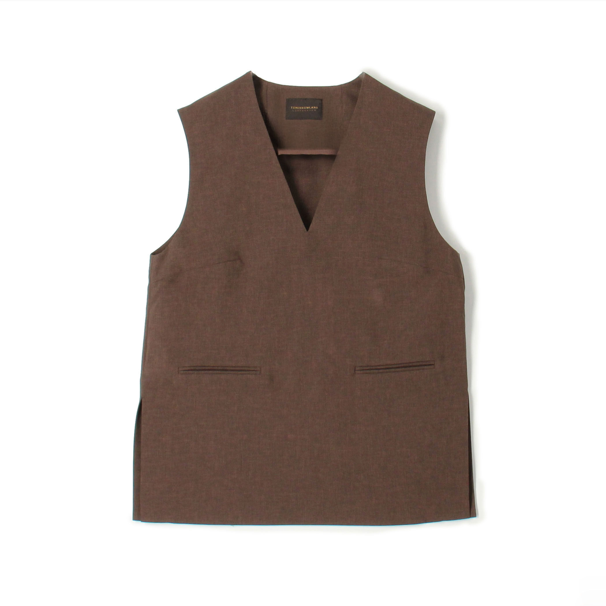 エクストラファインポリエステルトロピカル Vネックトップス