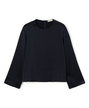 【WEB先行予約】サテンジョーゼット クルーネックプルオーバー