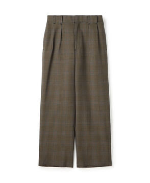 ウールオックス グレンチェック  2タックワイドパンツ セットアップ対応