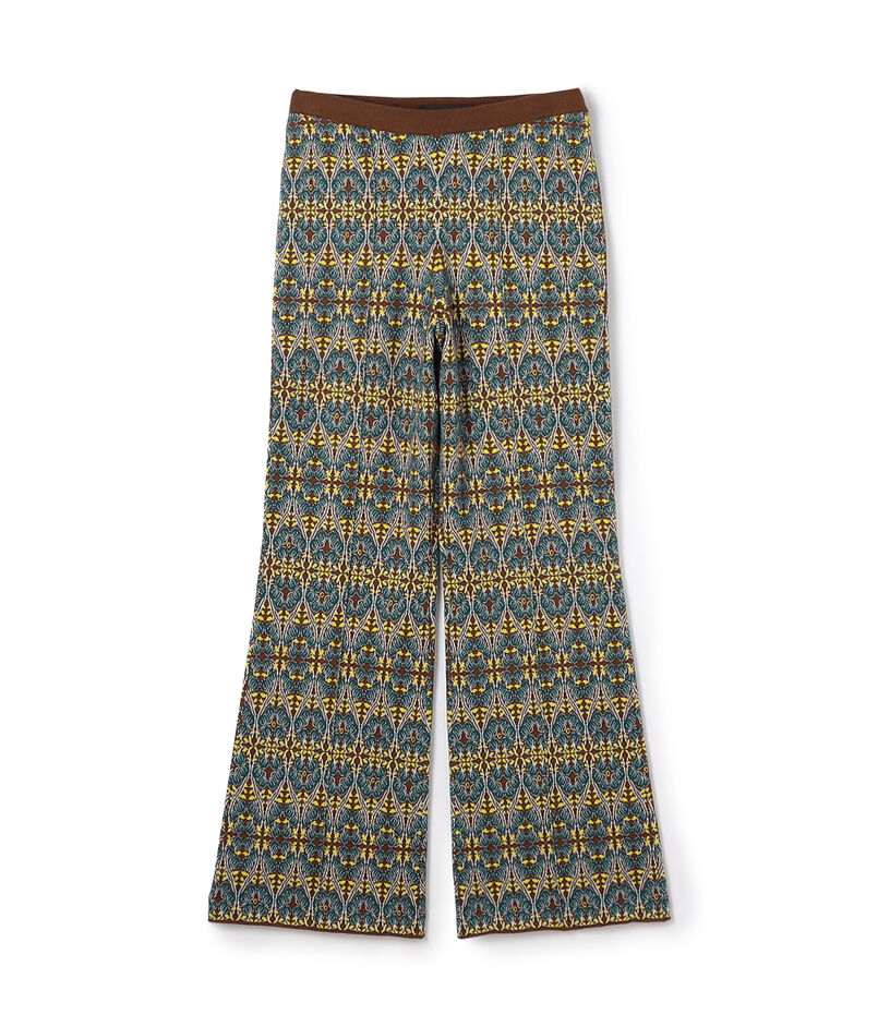 CABaN コットンカシミヤストレッチ ジャカードプリントニットパンツ