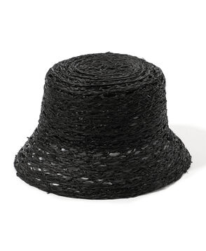KIJIMA TAKAYUKI RAFFIA HONEYCOMB BRAID BUCKET HAT