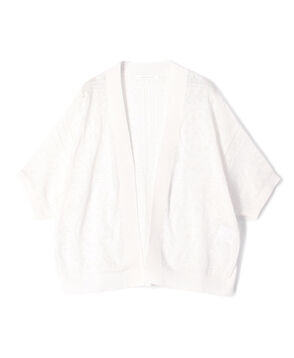 Mesh work V-Neck cardigan