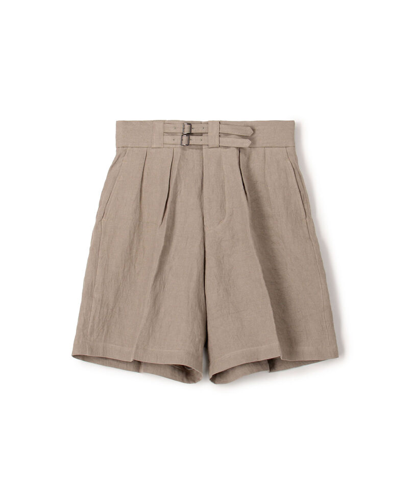 HAVERSACK ATTIRE リネンダブルバックル ショートパンツ