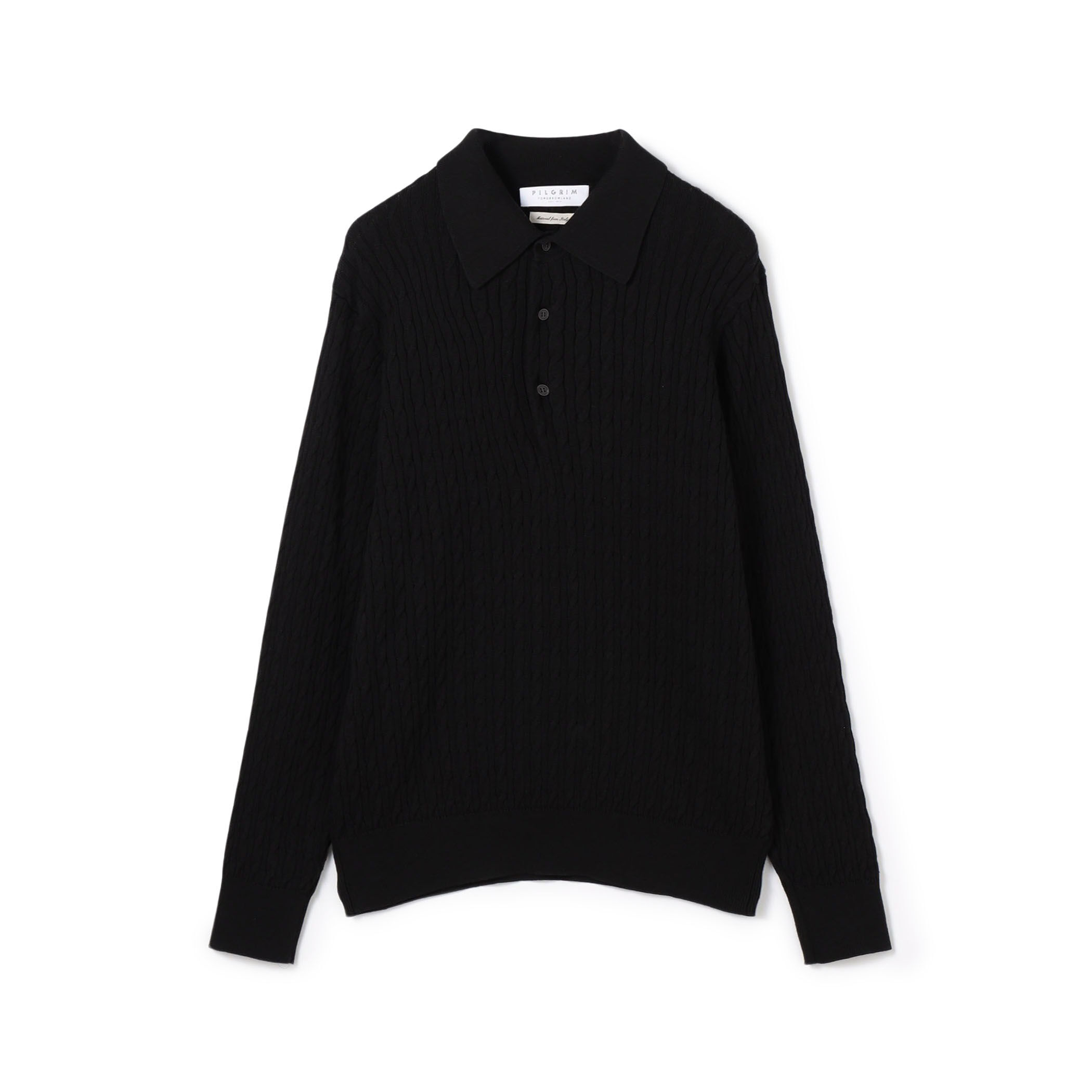 トゥモローランド トリコ シルク コットン ニット 長袖ポロシャツ M