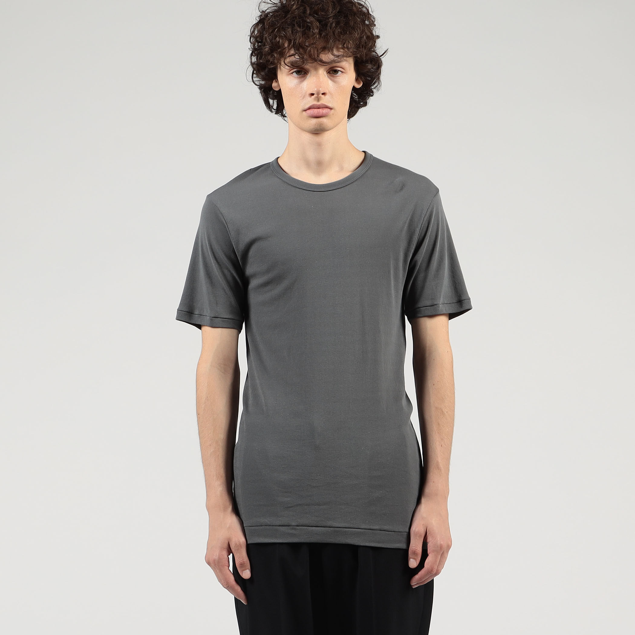 コットンフライス クルーネックTシャツ（メンズ