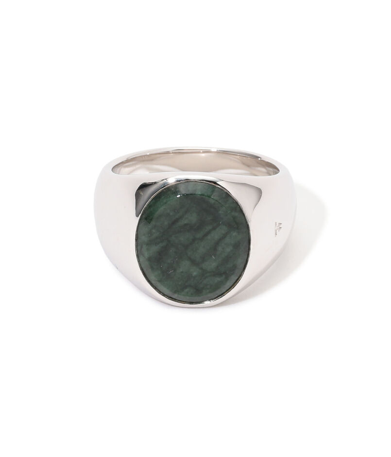 TOM WOOD OVAL GREEN MARBLE リング