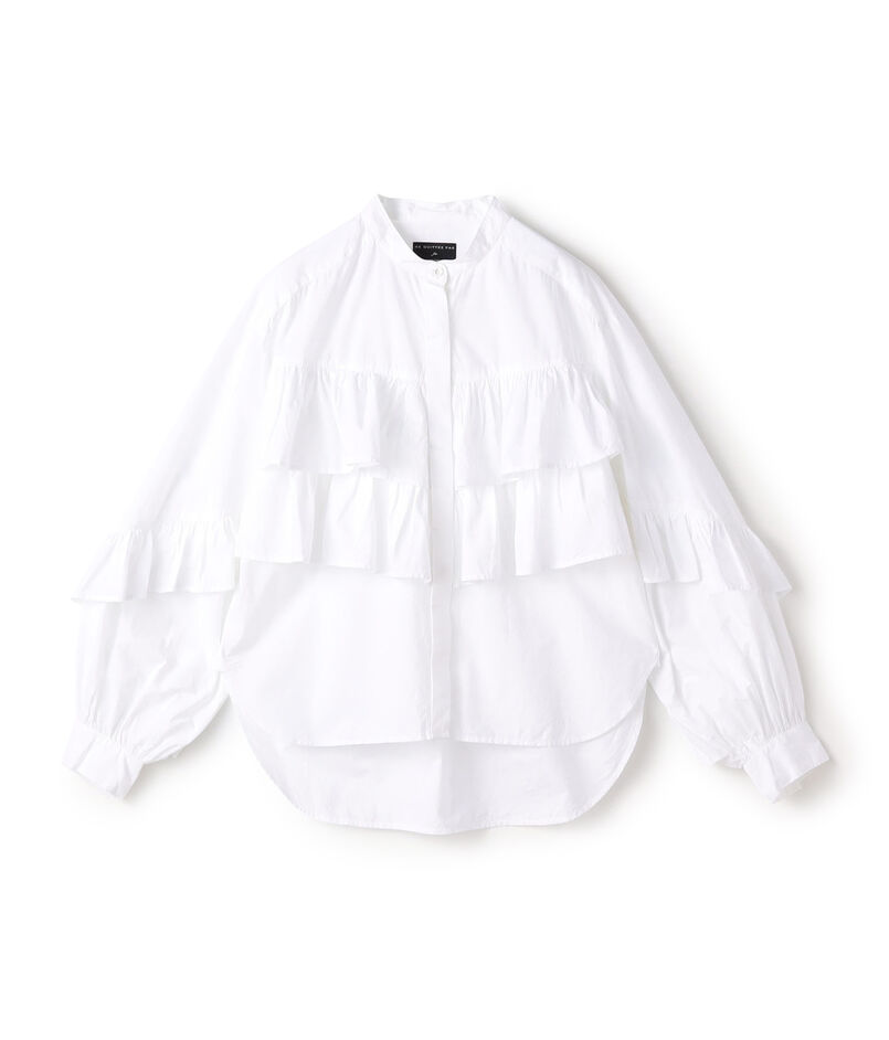 【別注】ne Quittez pas BLACK TIERED FRILLED コットンシャツ