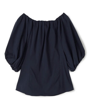ストレッチポプリン ギャザーブラウス