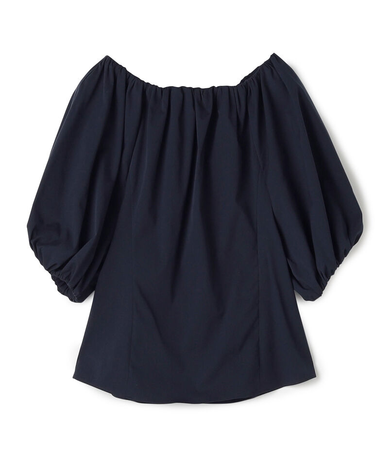 ストレッチポプリン ギャザーブラウス