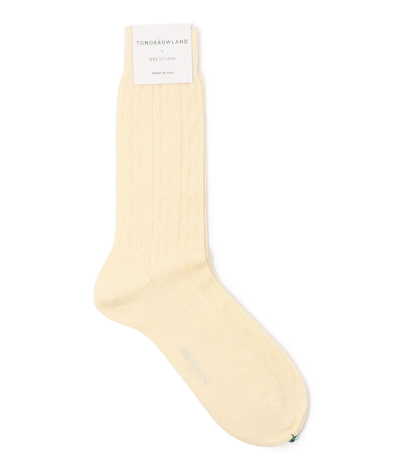 【別注】BRESCIANI ウール ケーブルソックス