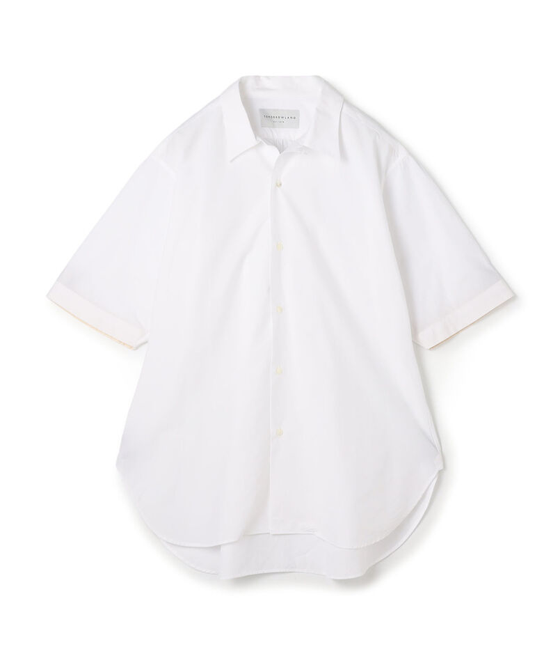 120/2コットン オープンカラーハーフスリーブ ロングシャツ