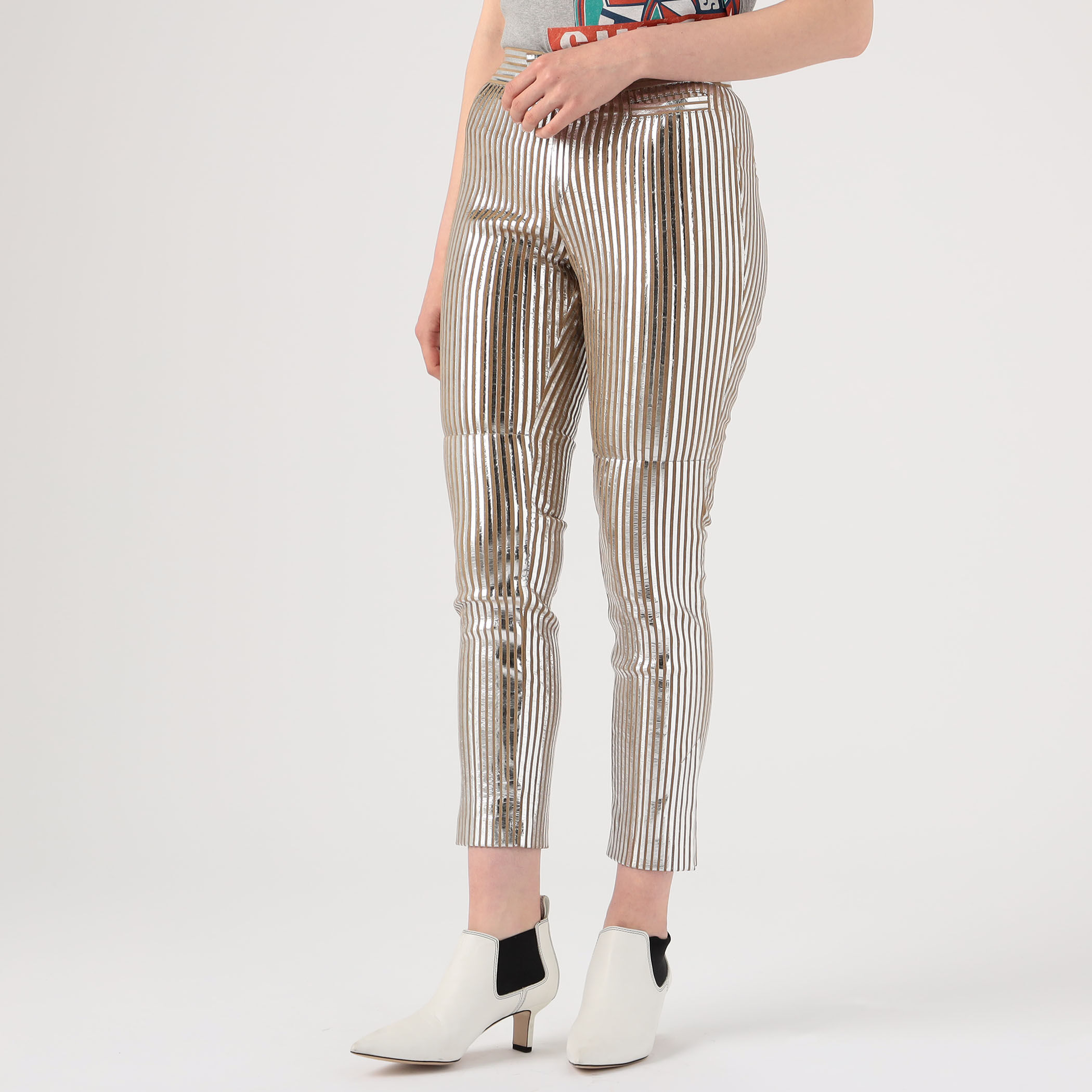 ISABEL MARANT NOVIDA メタリックストライプ スキニーパンツ
