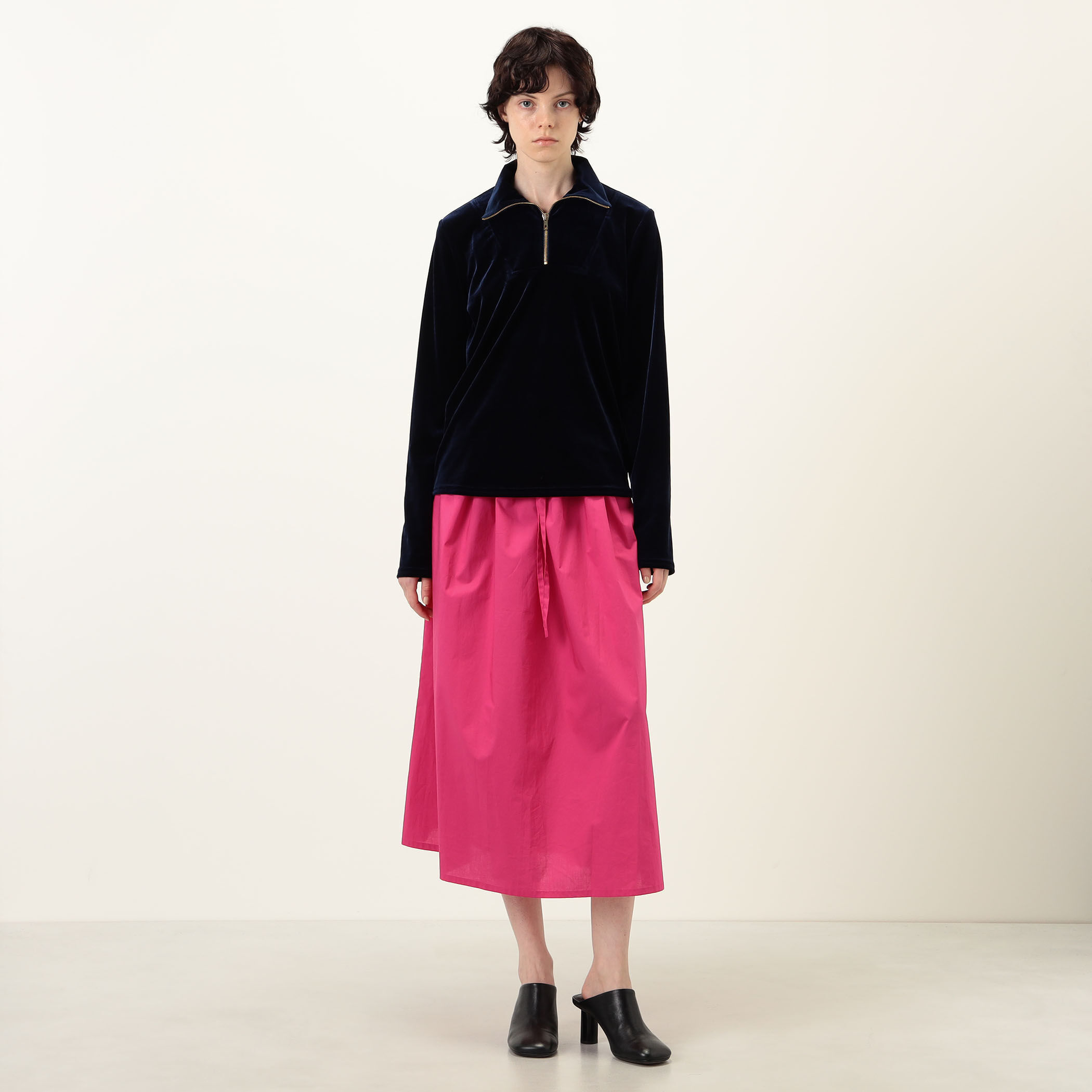 Atlantique Ascoli MAXI JUPE COULISSE コットン ミディスカート