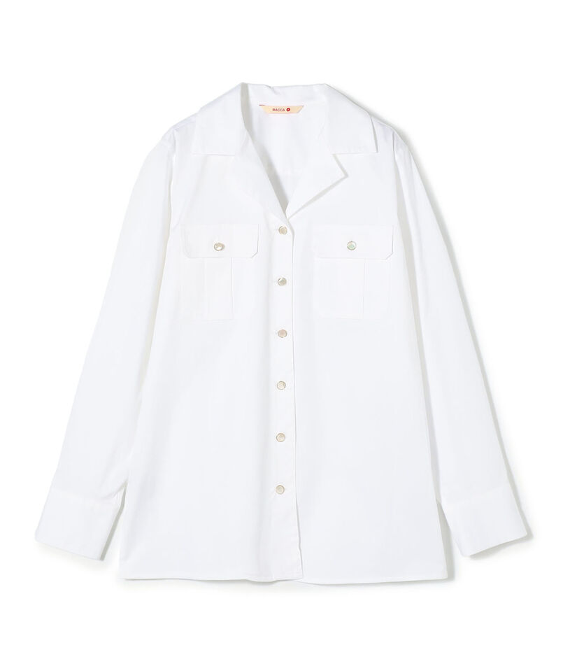 コットンブロード オープンカラーシャツ