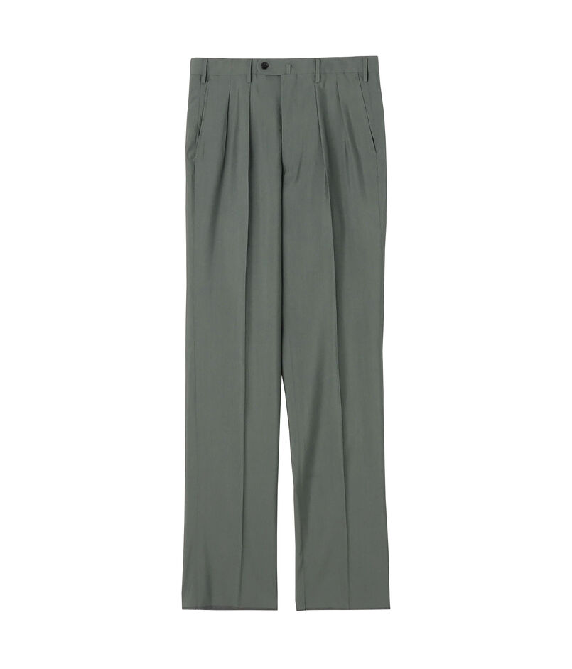 ウールシルク イン2プリーツ ストレートスラックス MARZOTTO