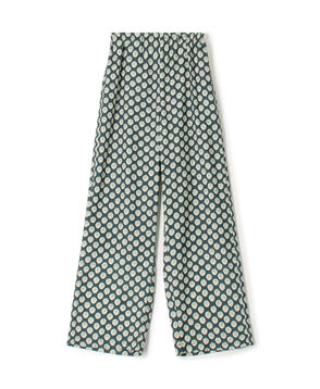 ポリエステルプリント ナローストレートパンツ