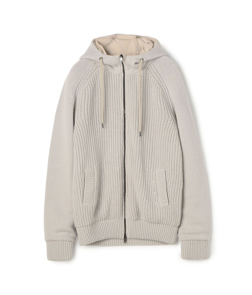 HERNO フーデッド ニットブルゾン