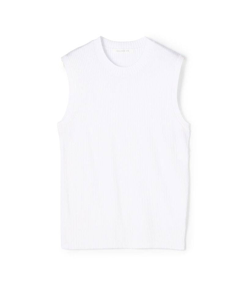 ギザコットンリブノースリーブプルオーバー