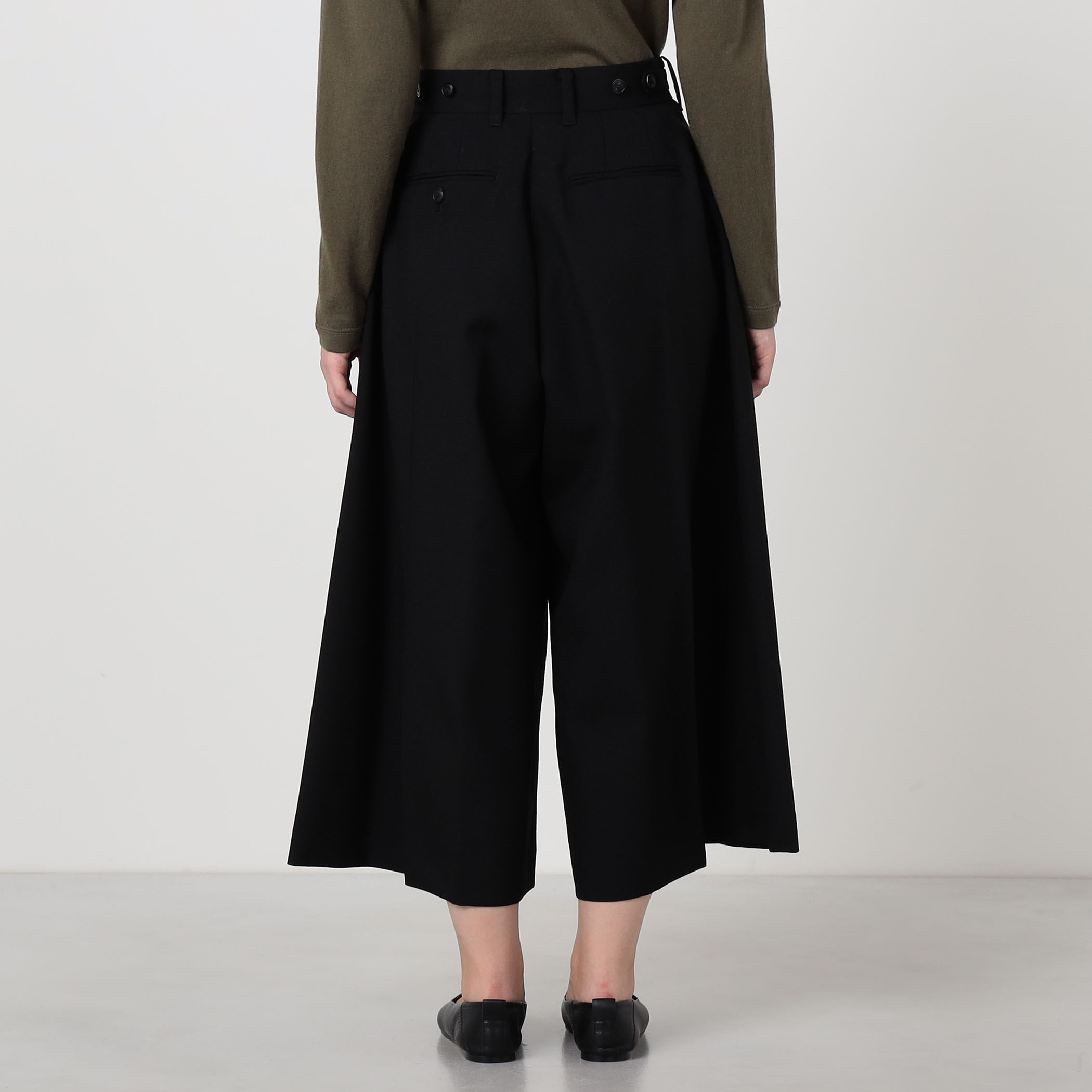 HYKE TROPICAL WIDE LEG CROPPED PANTS ワイドレッグ クロップドパンツ