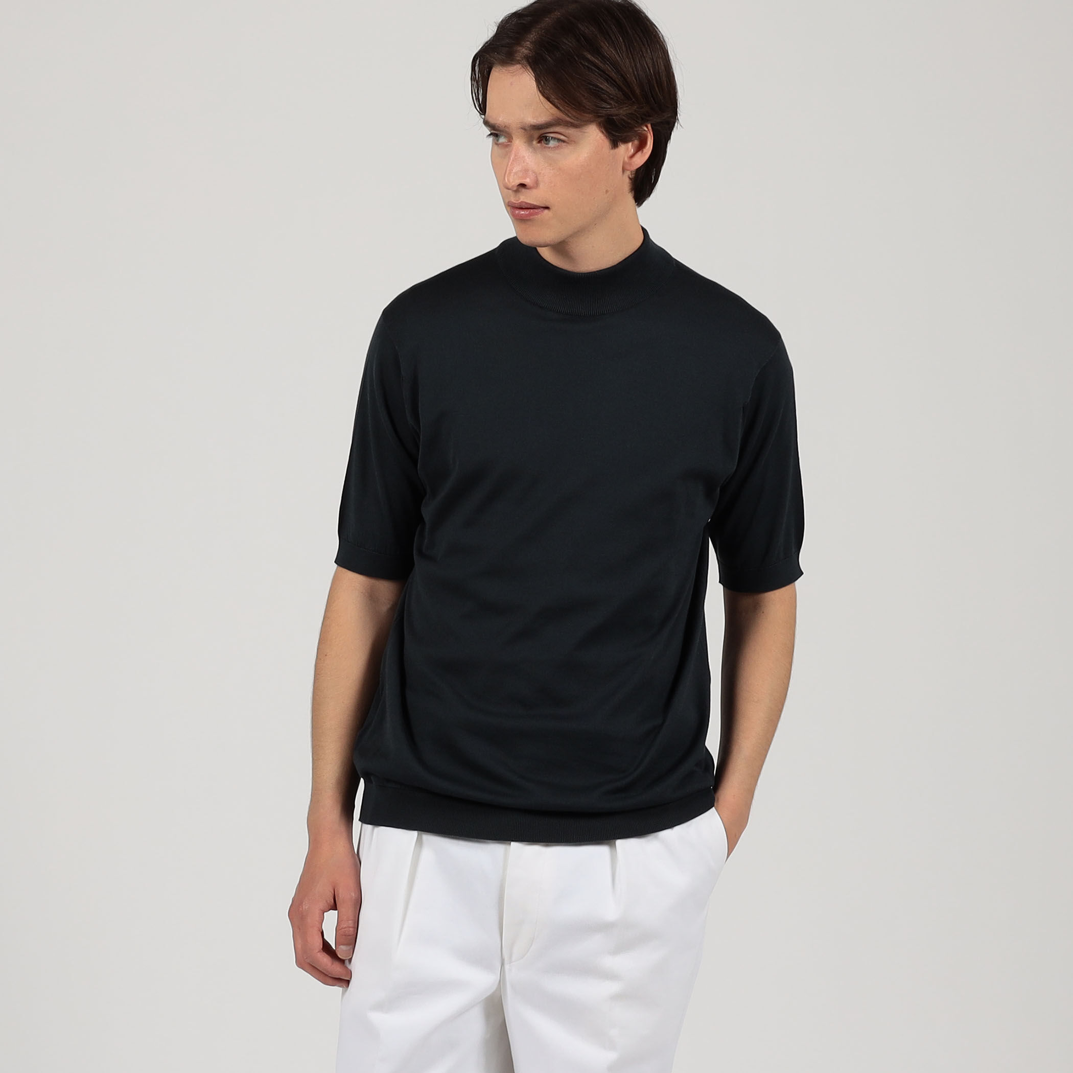 JOHN SMEDLEY ARBER コットン モックネックニット｜トゥモローランド