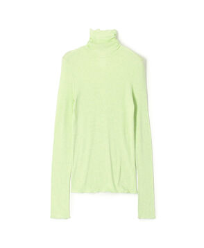 コットンシルクリブ タートルネックプルオーバー