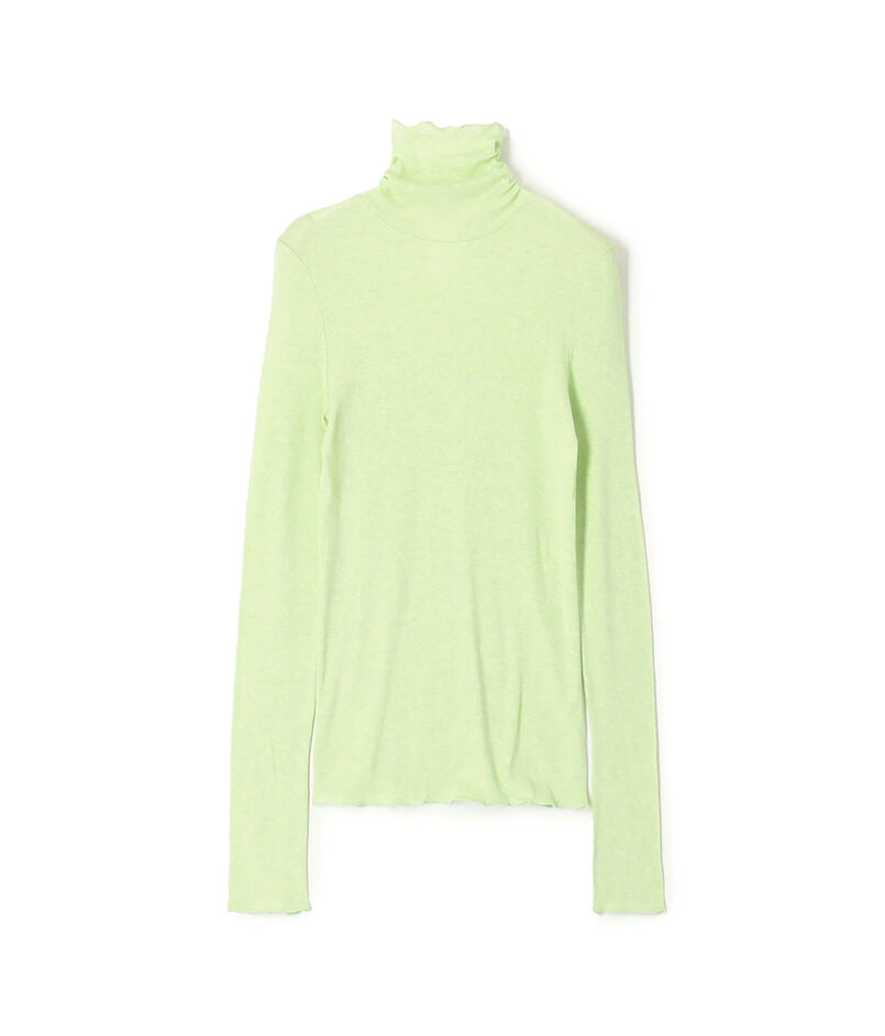 コットンシルクリブ タートルネックプルオーバー
