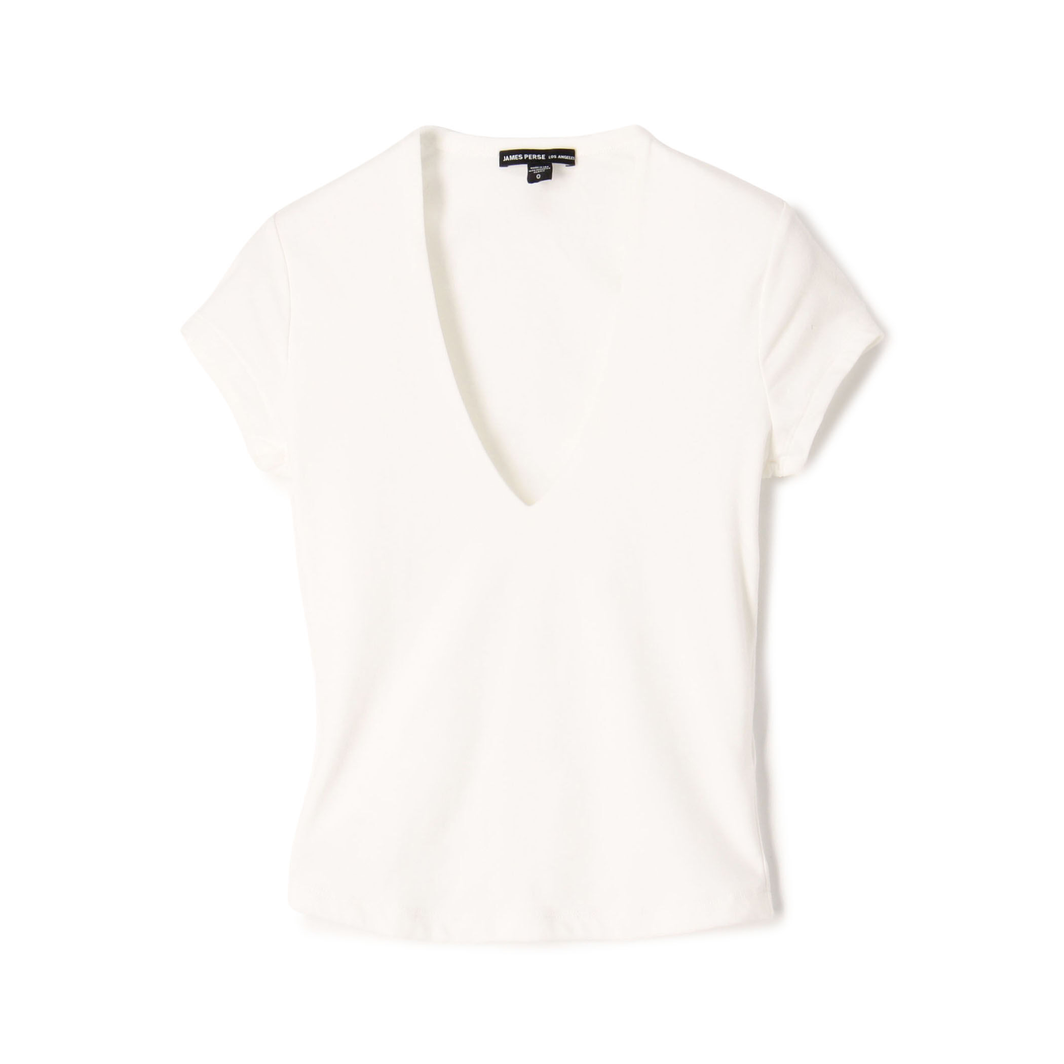 コットンストレッチ ディープVネックTシャツ WLSR3034