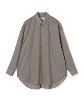 ウールポリエステルボイル ボタンダウンロングシャツ