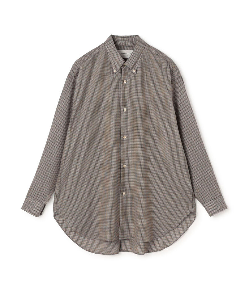 ウールポリエステルボイル ボタンダウンロングシャツ
