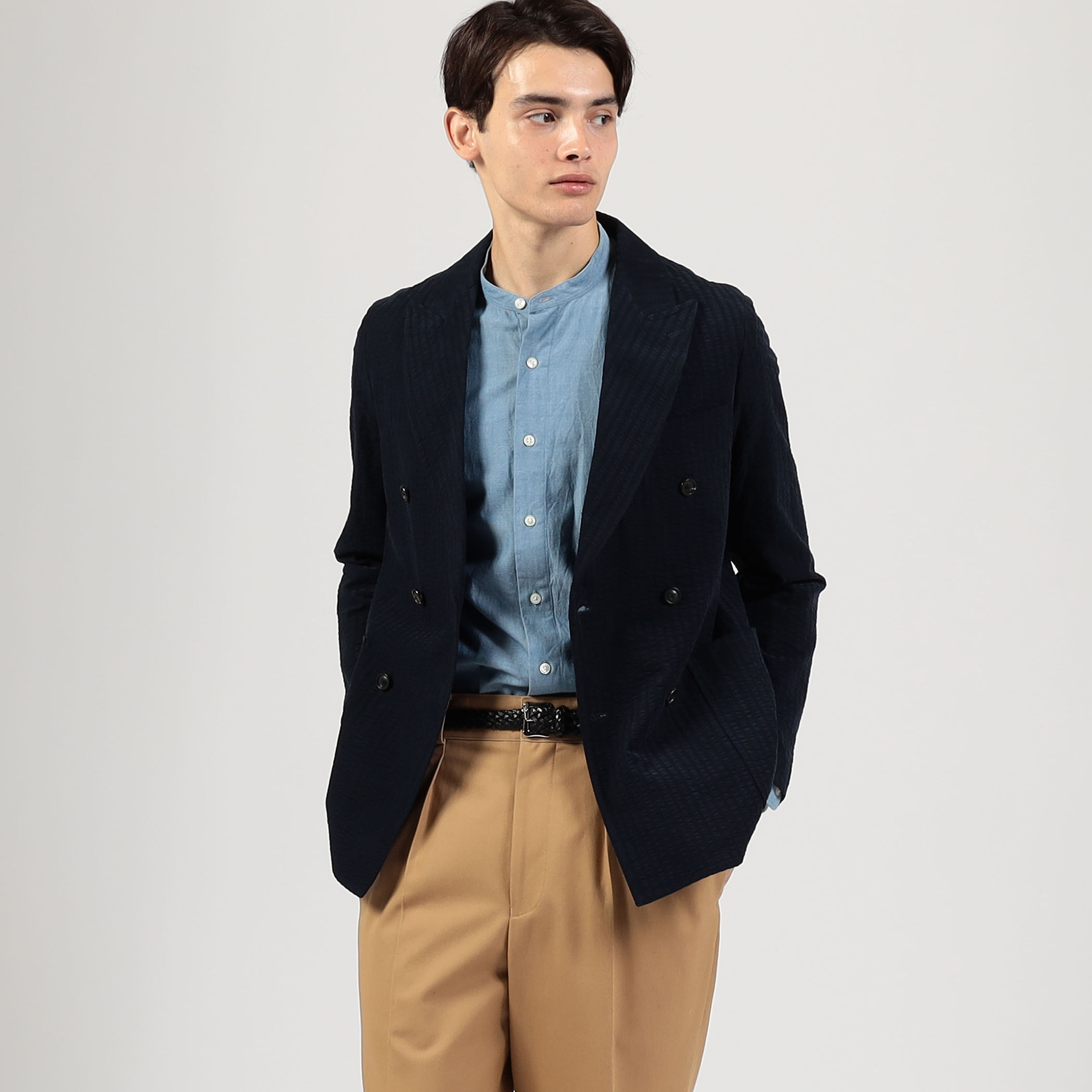 □コットンコーデュロイ ダブルブレステッド6Bジャケット ALBINI