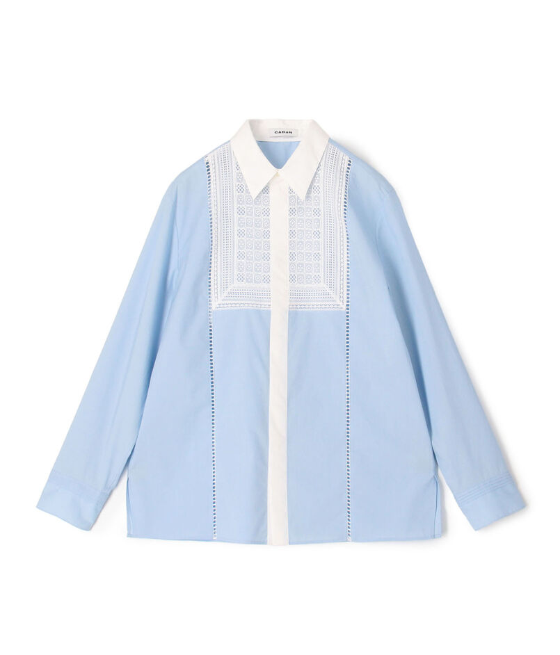 コットンタイプライター レースボザムシャツ