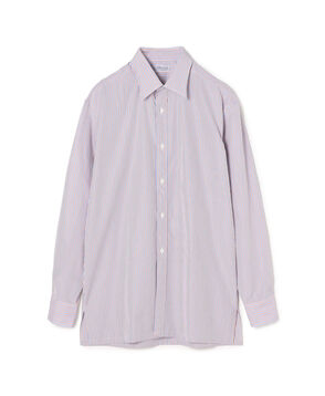 Charvet コットン オルタネイトストライプ セミワイドカラーシャツ