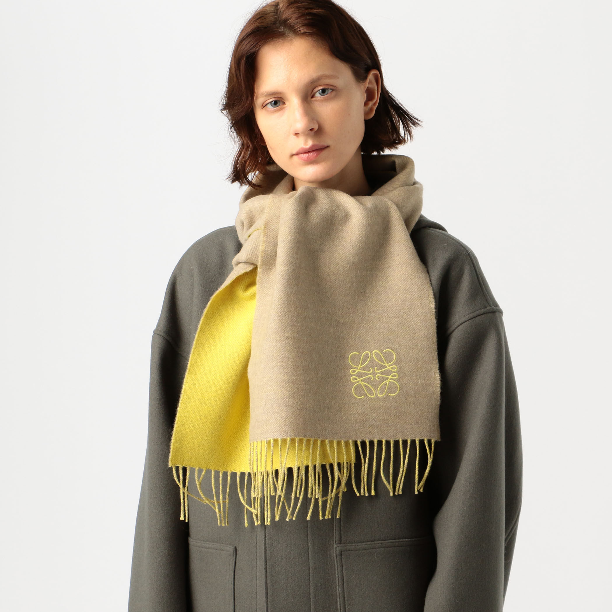 ロエベストール　カシミヤ&ラム 楽天市場】LOEWE ロエベ BICOLOR SCARF マフラー バイカラー