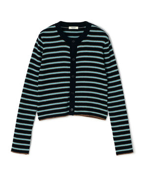 コットンリブ クルーネックカーディガン