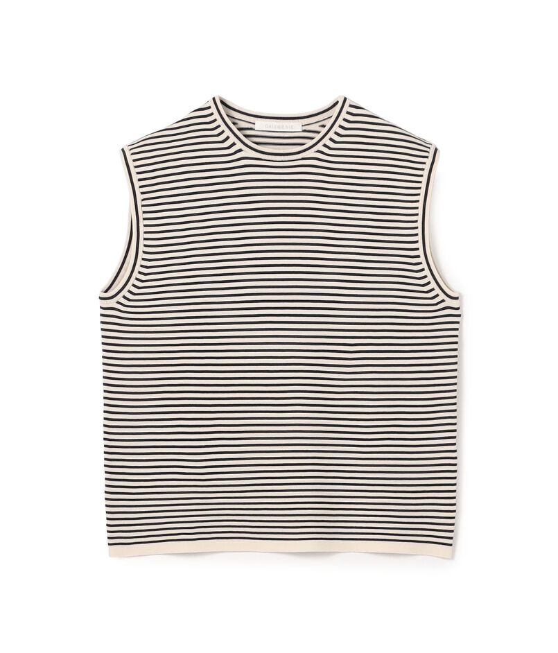 クレープコットンガーター ノースリーブプルオーバー