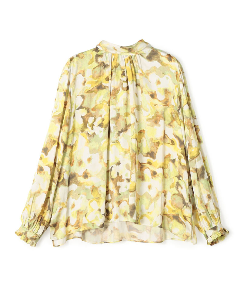 ミスティーフラワープリント バックリボンブラウス