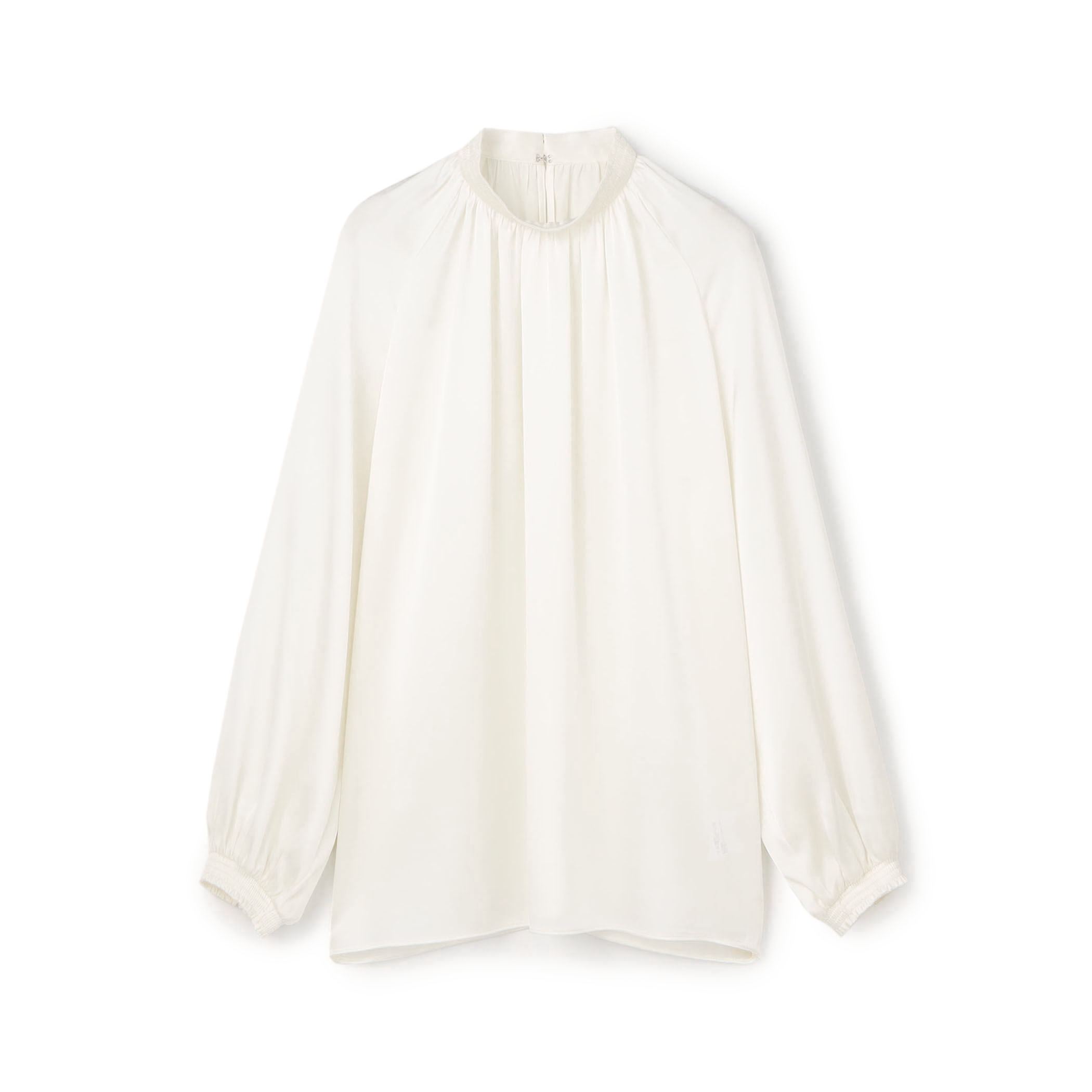 美品　トゥモローランド　ウォッシャブルシルクスタンドカラーブラウス　ライトピンク セール】 ウォッシャブルシルク スタンドカラーブラウス